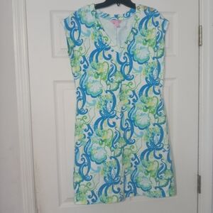 Lilly Pulitzer Blue and Green Floral Coverup